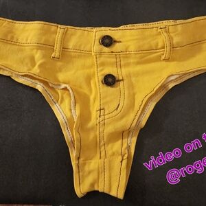 Yellow Denim Booty Shorts